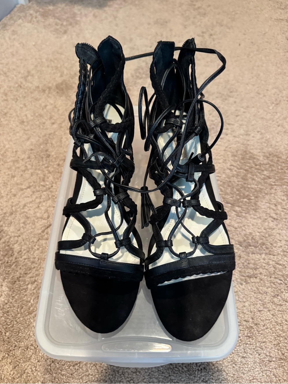 BCBG Generation Women's Black Lace-Up Gladiator Sandals